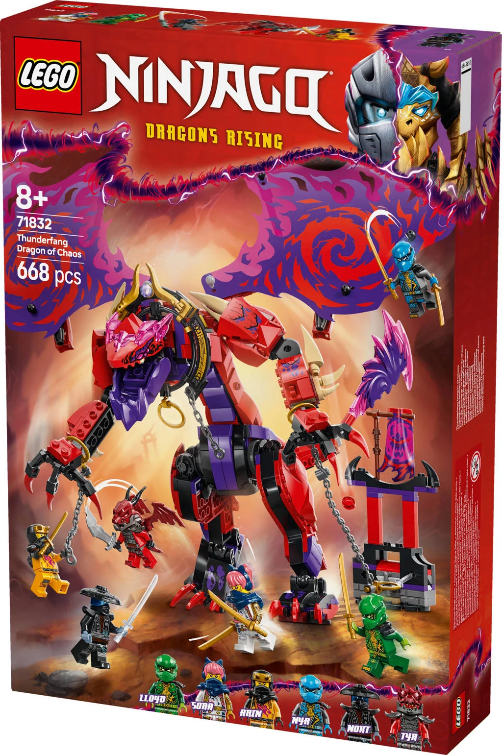 Mooie LEGO set voor leuke speelervaringBliksemtand Draak van Chaos ninjaset 71832