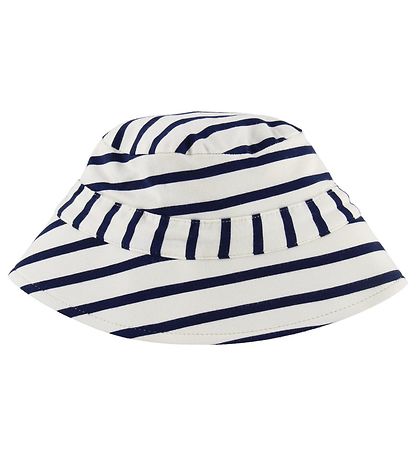 Minymo Sommerhut - Bambus - Weiß/Navy Gestreift