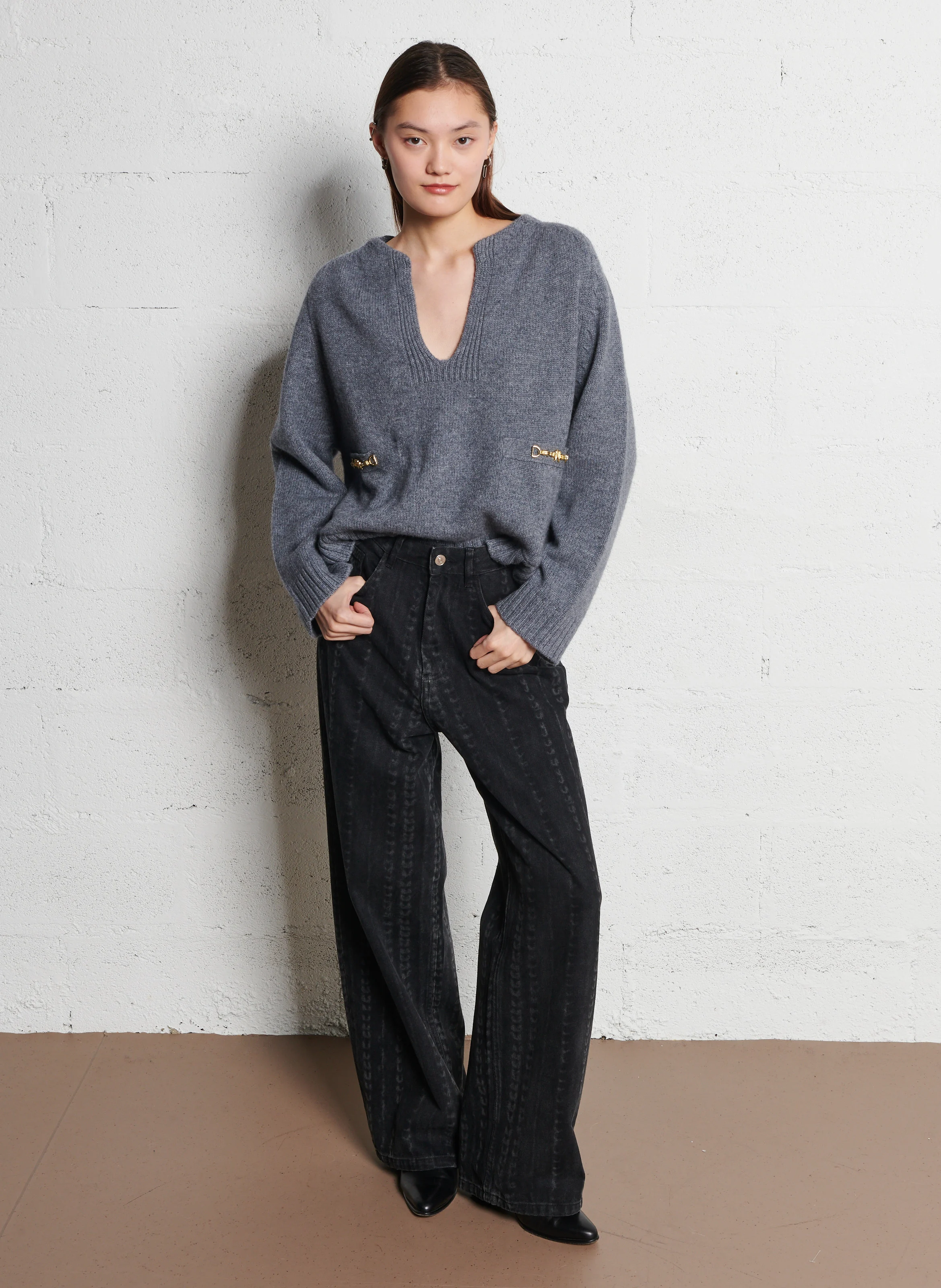 AUDREY - Pull col roulé en laine| Noir