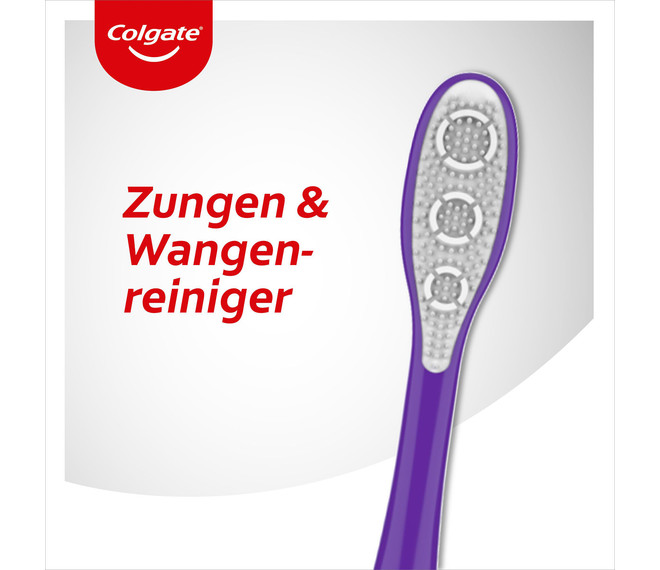 Colgate 360° Whole Mouth Clean Mittel Zahnbürste Entfernt bis zu 151% mehr Bakterien