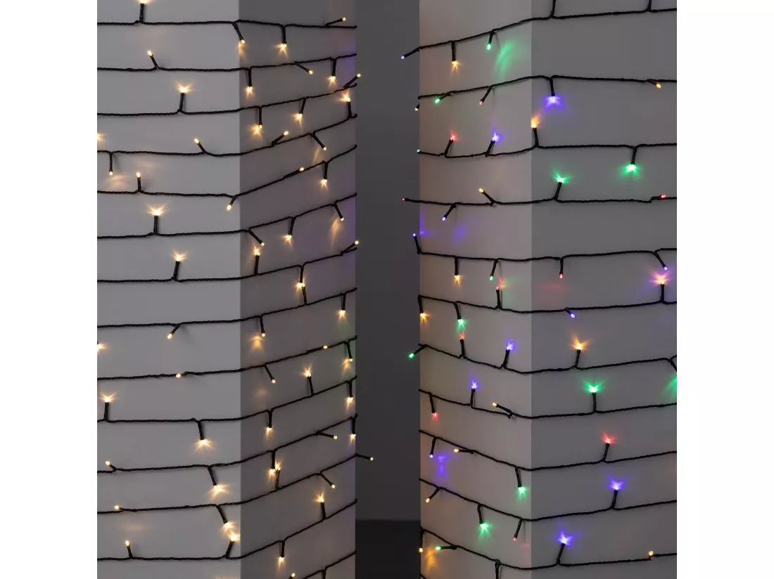 Guirlande LED Extérieure Solaire Câble 12m 3000K Blanc chaud