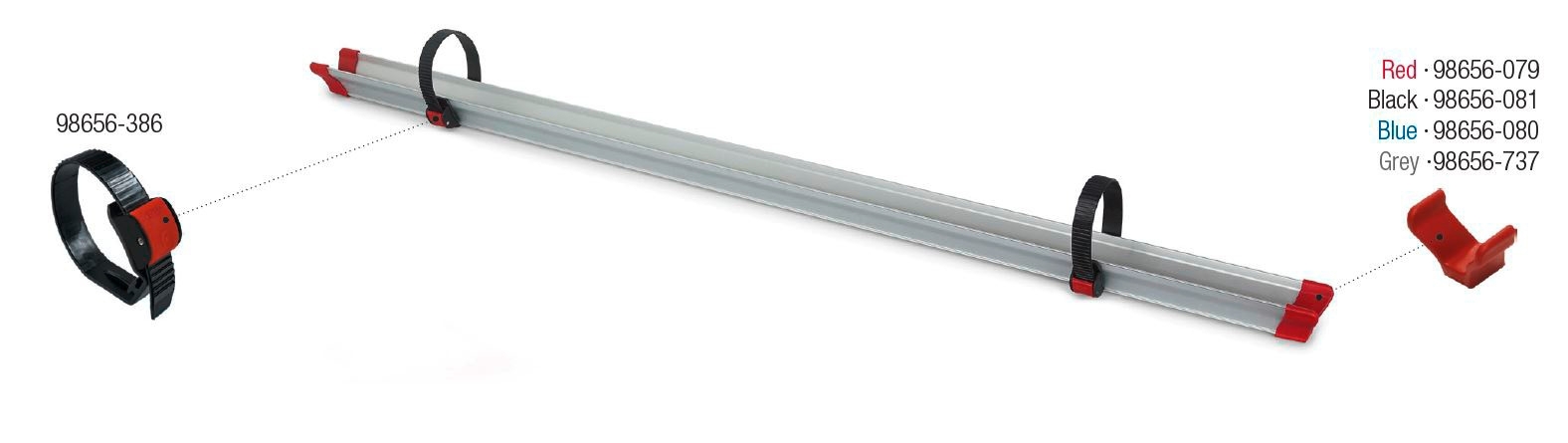 Fiamma Rail Quick Radschiene 128 cm - Farbe Schwarz Fiamma Ersatzteilnummer 98656-098