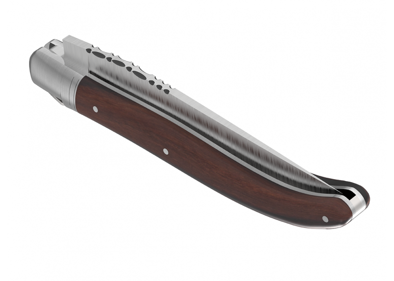 Couteau Laguiole avec un manche en bois de violette et 1 mitre en acier inoxydable