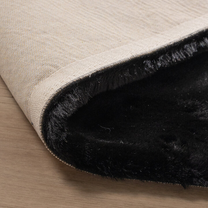 Zacht Hoogpolig vloerkleed - Comfy Supreme Zwart