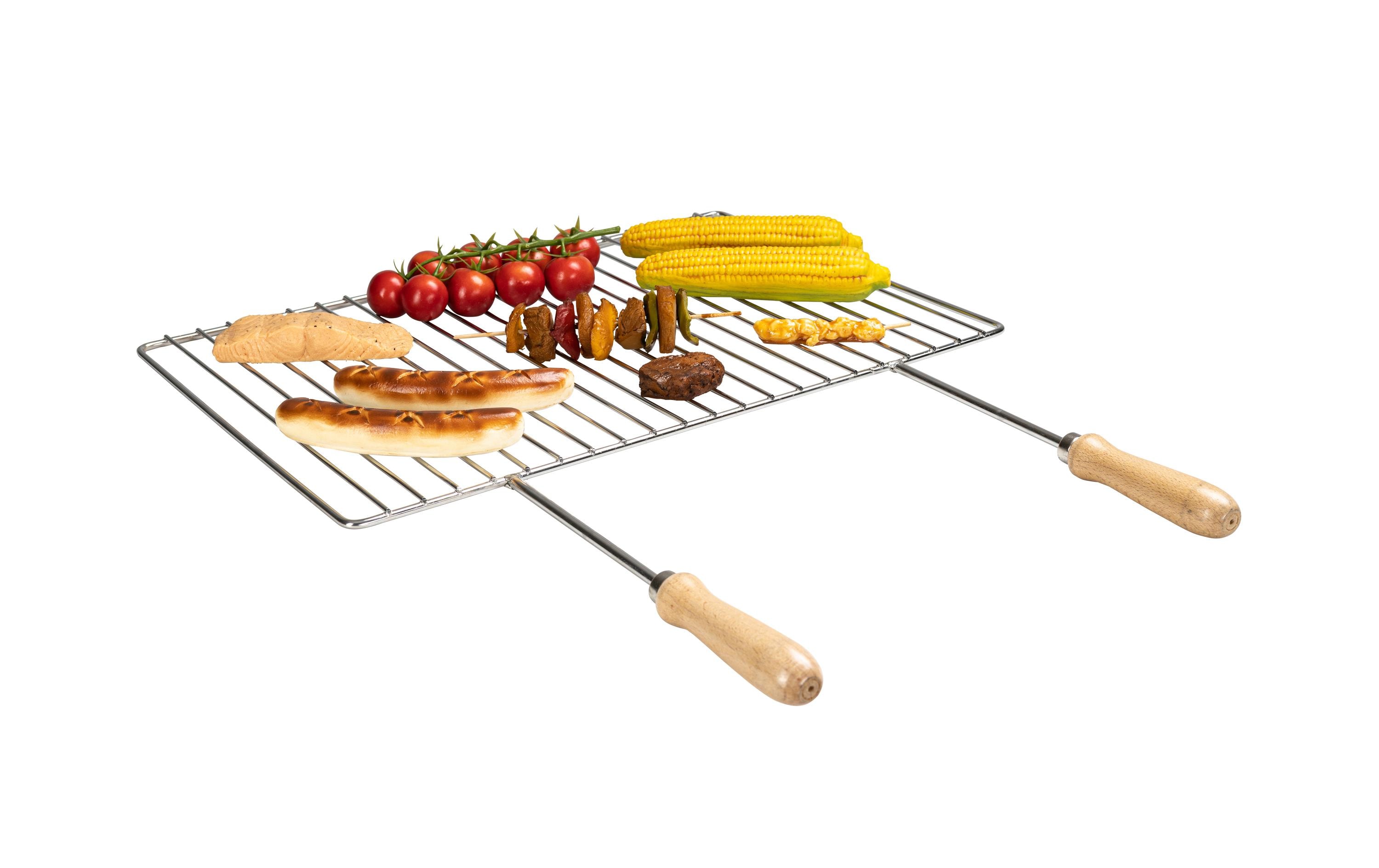 Einschieberost, 53 x 37 cm, EdelstahlRost für Grill, Feuerstelle, Cheminée