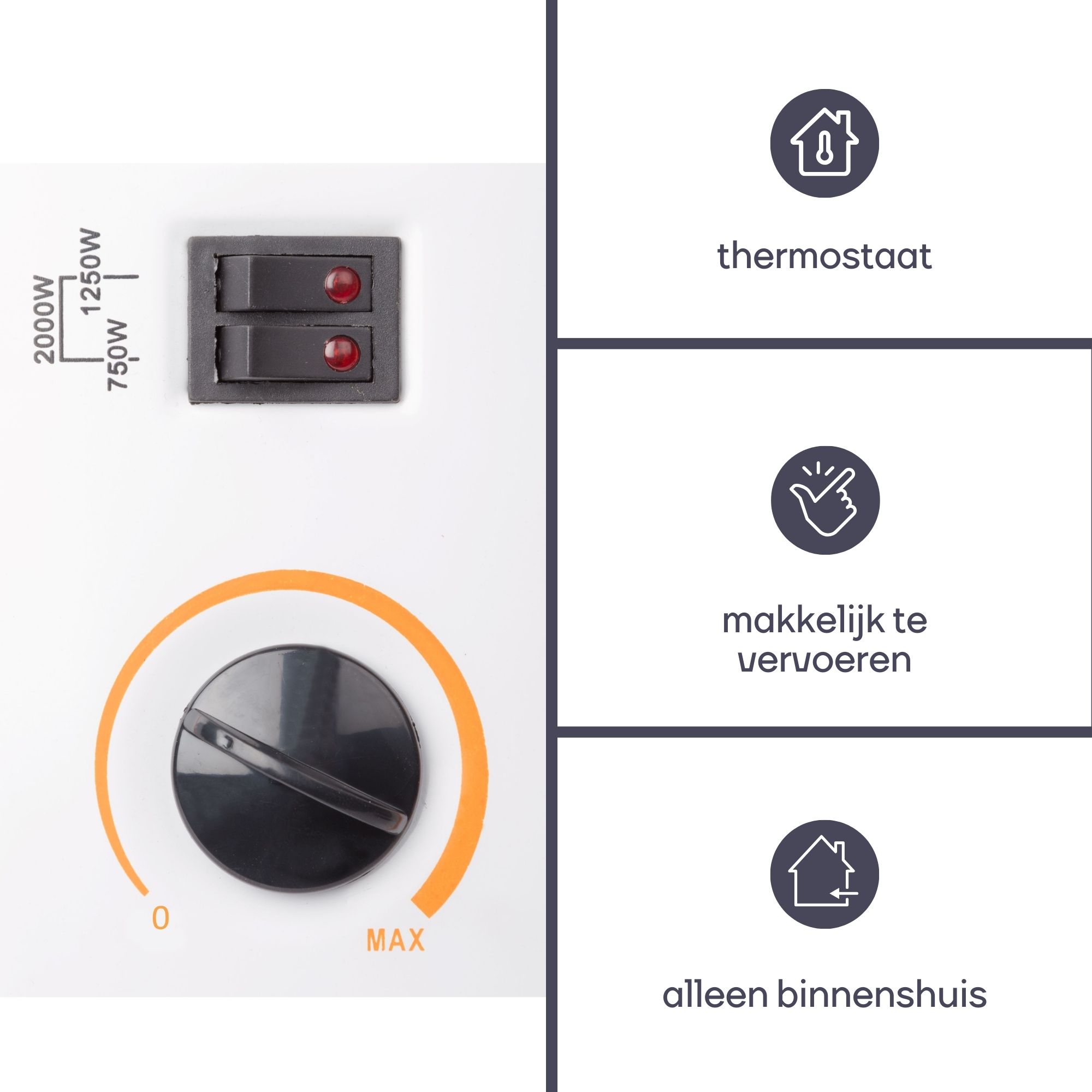 Perel CH0006 convector kachel - 2000 watt