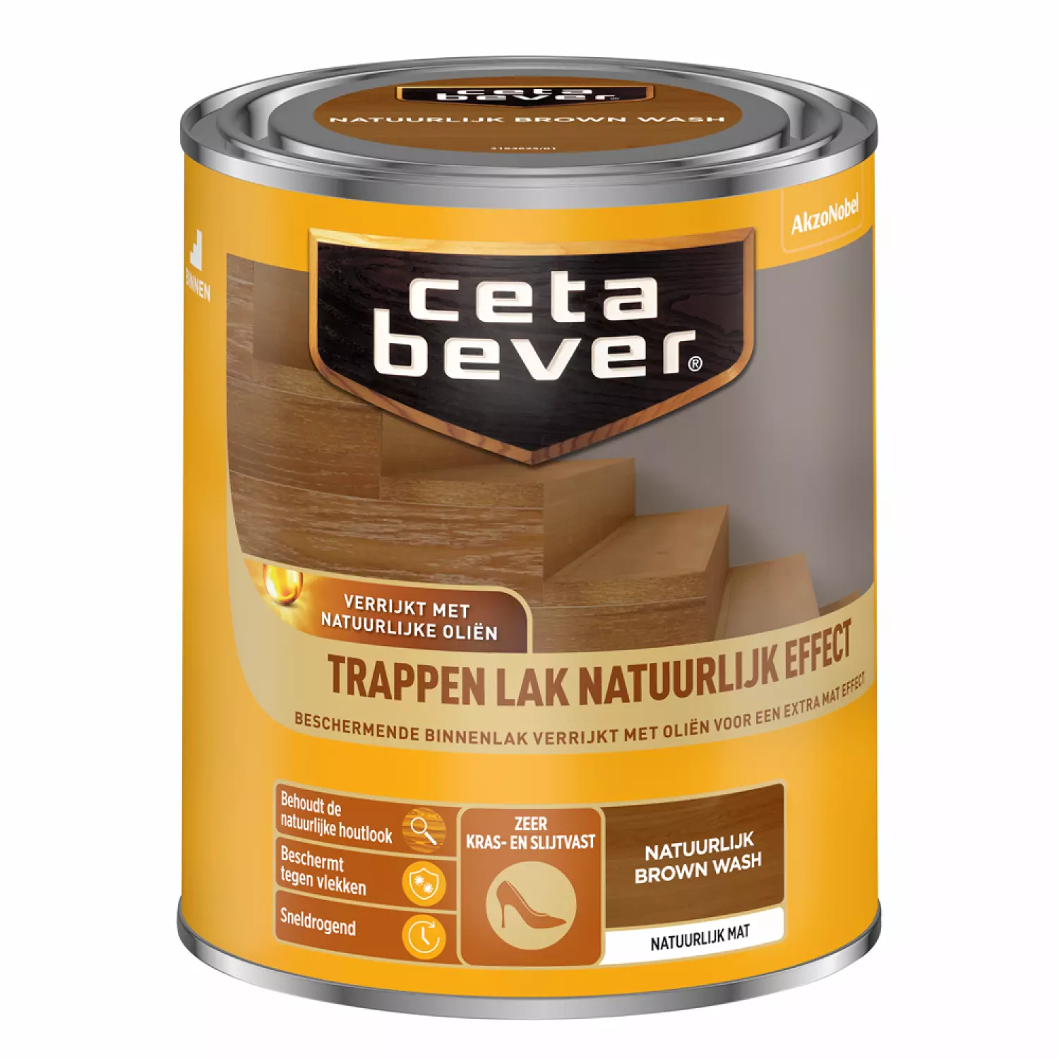 Cetabever Trappenlak Natuurlijk Effect - Natuurlijk Brown Wash - 750ml