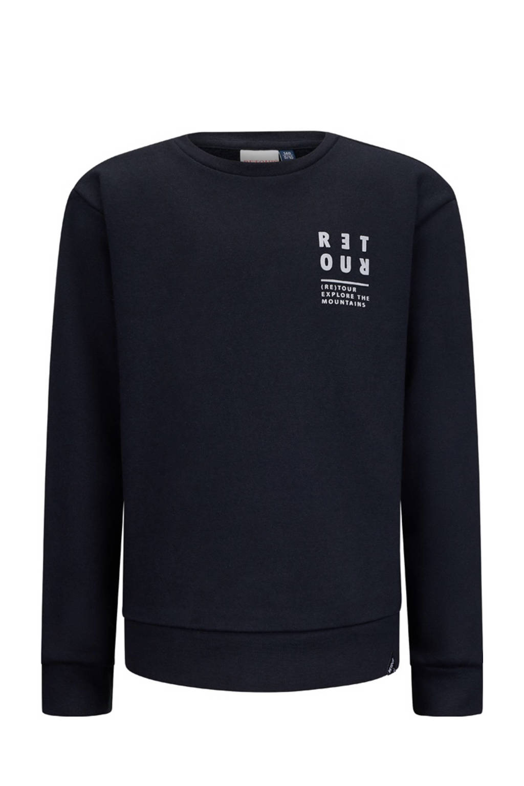 Retour Jeans sweater Borya met printopdruk zwart