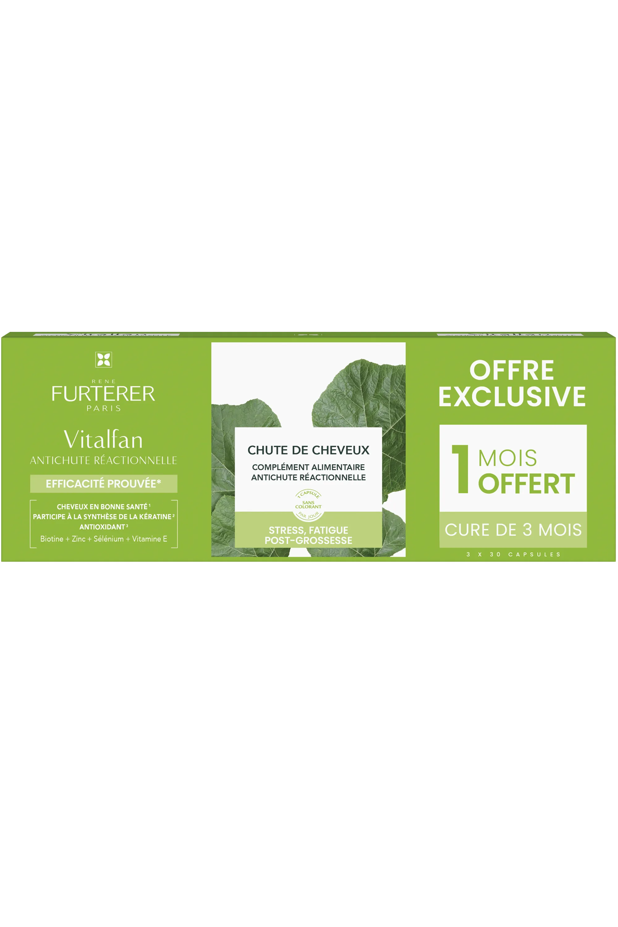 René Furterer Complément alimentaire pousse de cheveux Vitalfan cure de 3 mois