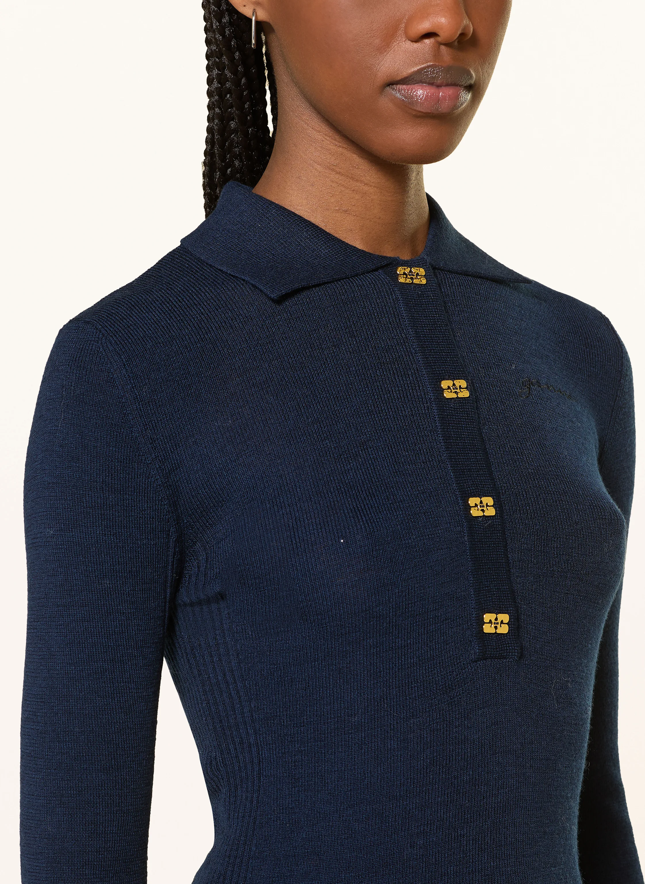 GANNI Strick-Poloshirt