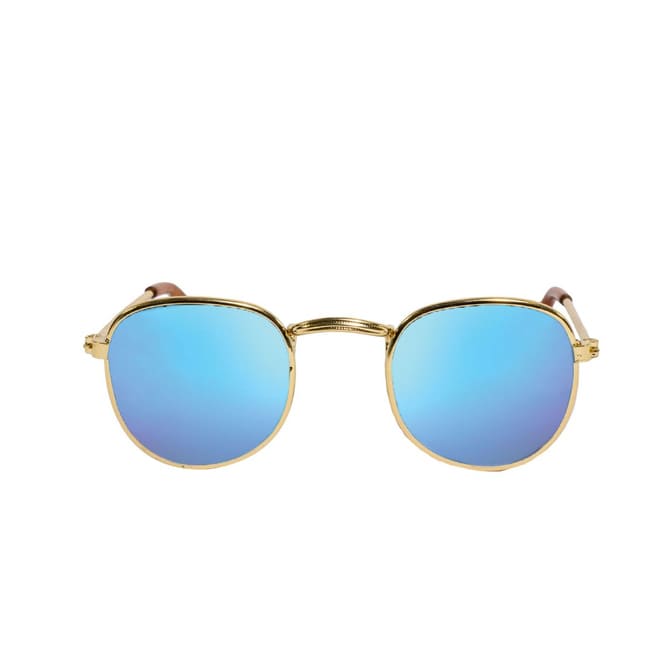 Puppen Sonnenbrille - gold - blau verspiegelt
