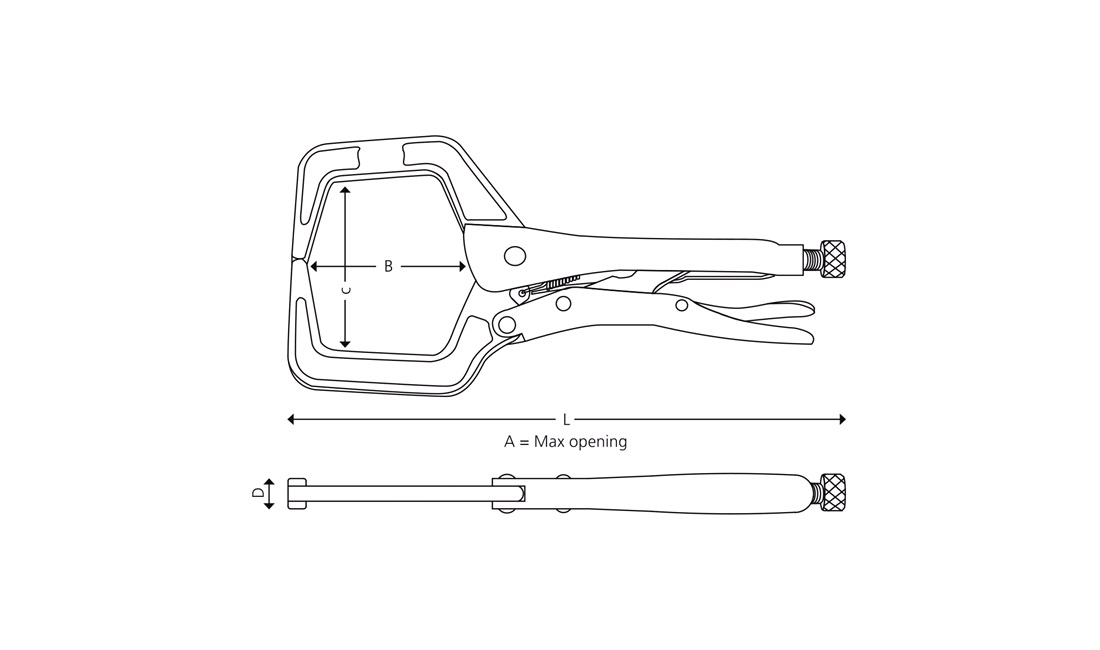 Holdetang, C-klemme 275 mm Polar Tools