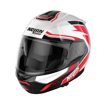Casque Nolan N100-6 - SURVEYOR N-COM - Blanc / Rouge