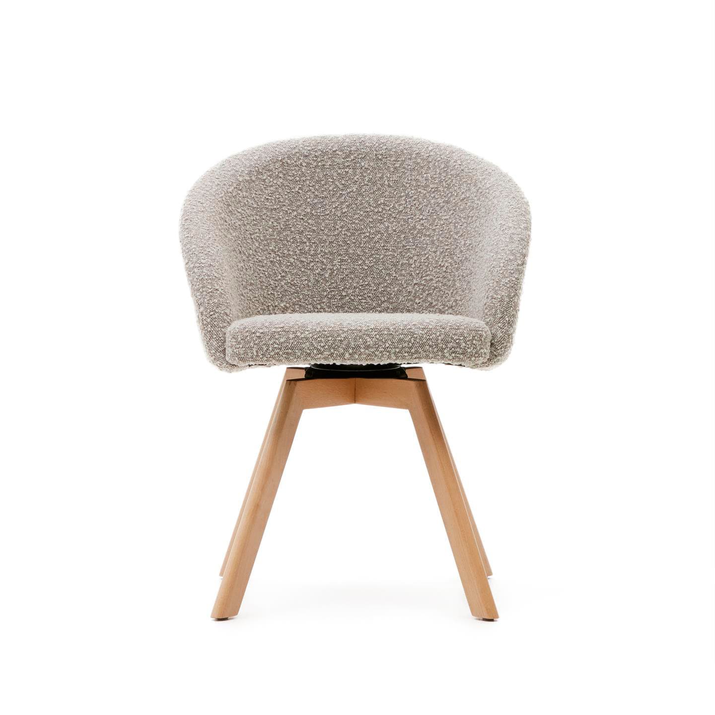 Kave Home Drehstuhl MARVIN grau/Buche massiv