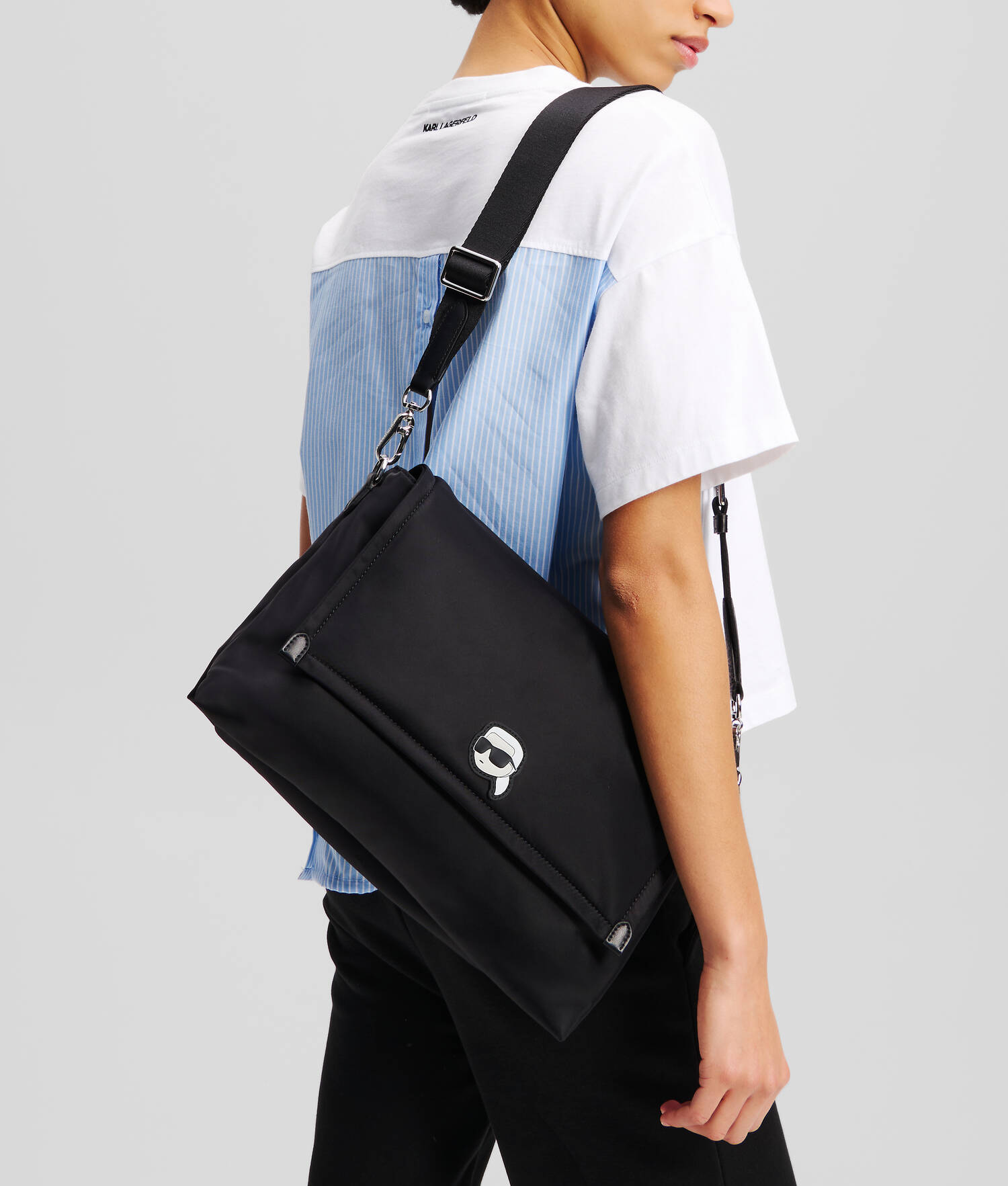 GRAND SAC BANDOULIÈRE NYLON IKON - Noir