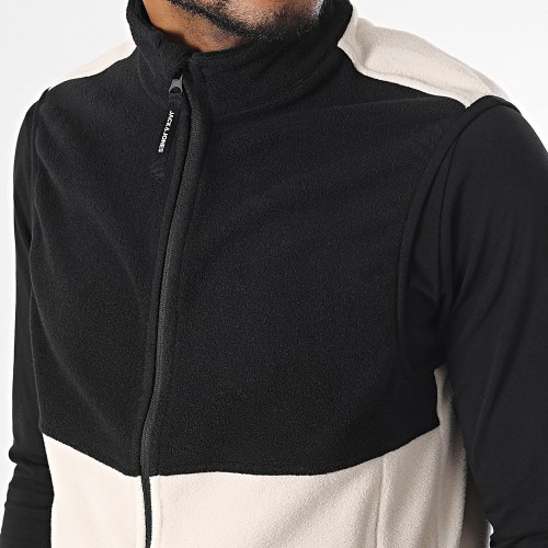 Veste Polaire Zippée Sans Manches Flame Fleece Beige Noir