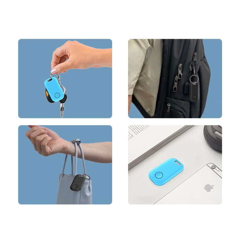 Bluetooth Keyfinder Smart Tracker Tag für iOS mit Apple Find My Network (mit Batterie CR2032) - Schwarz