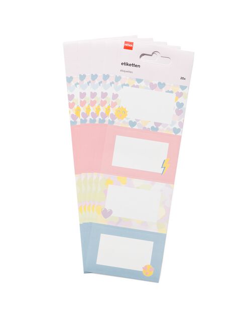 20 étiquettes pastel