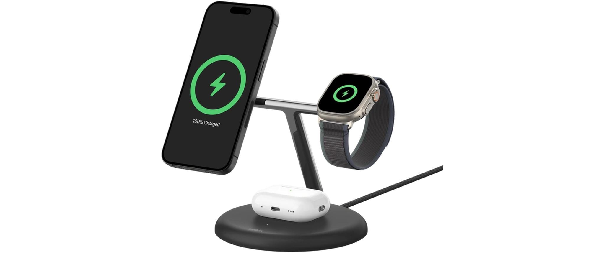 Wireless Charger Boostcharge Pro 3-in-1 Schwarz<br>Kabellose magnetische 3-in-1-Ladestation mit Qi2