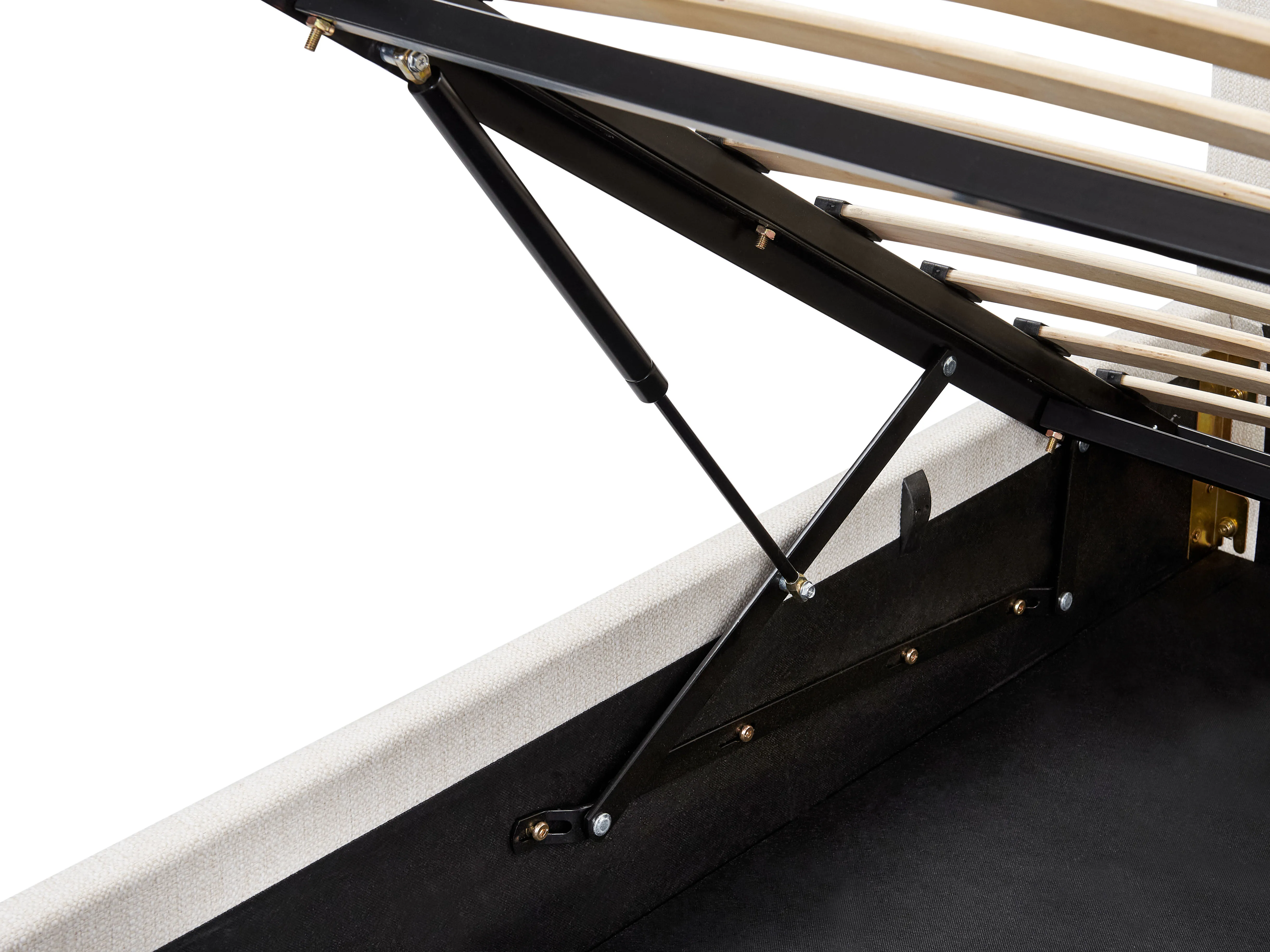 Bed met opbergruimte Stof LAGORD 180 x 200 cm Gebroken wit