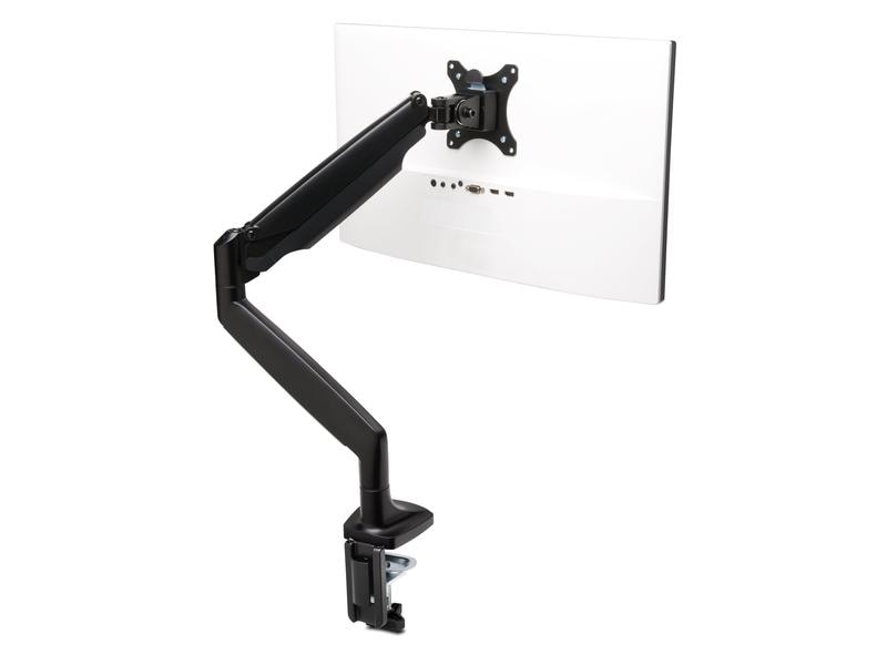 Kensington Tischhalterung SmartFit OneTouch Single Schwarz Stabiler Single-Monitorarm mit integrierter Gasdruckfeder und verstellbarer Spannung