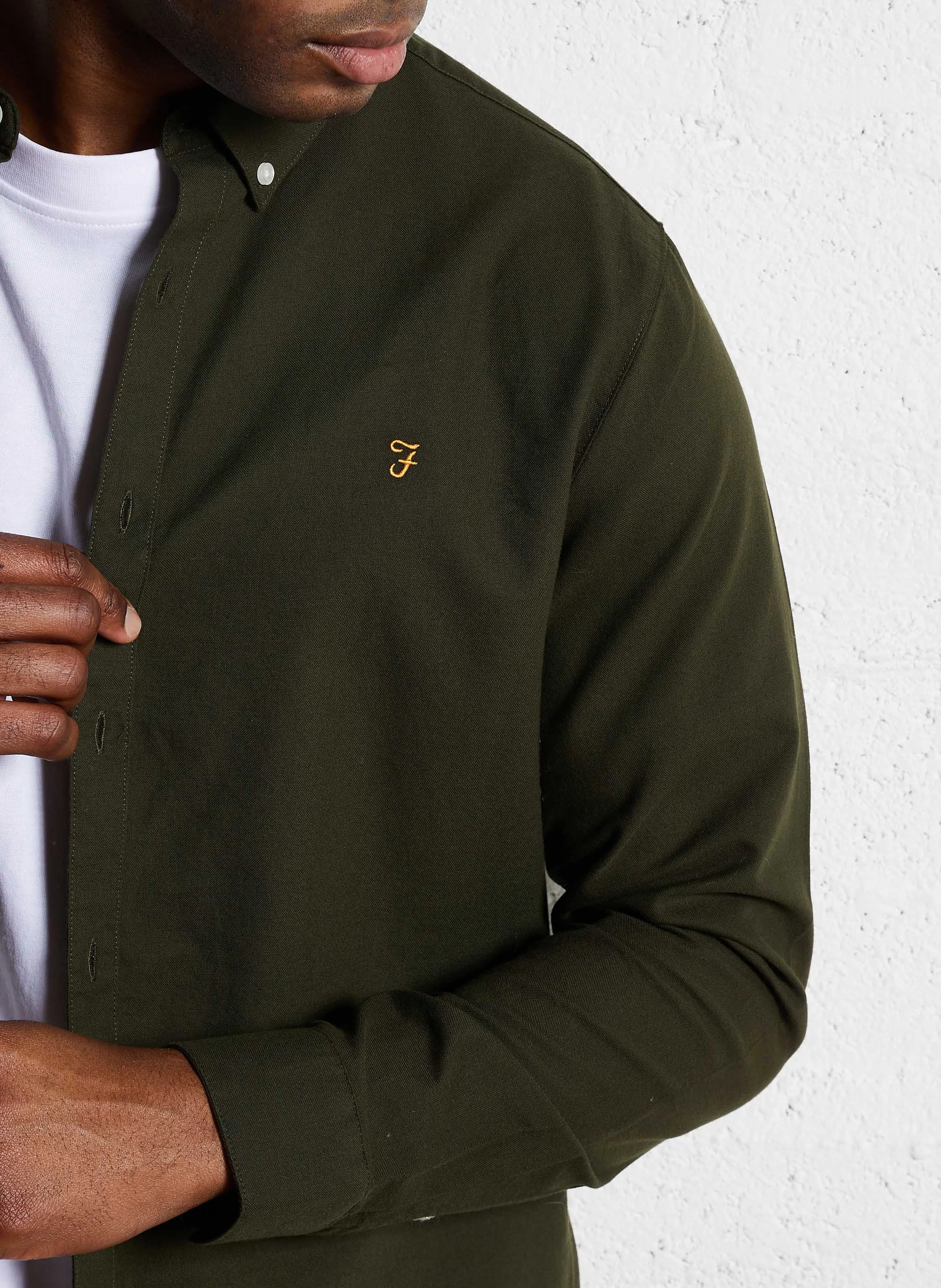 Chemise slim-fit en coton biologique | Vert