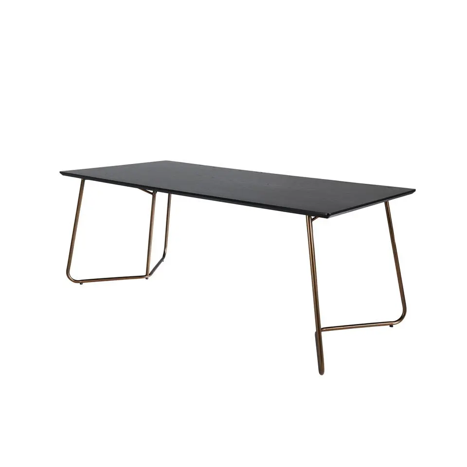 Eettafel Zwart Hout - 190x90x75cm - Petra Distressed