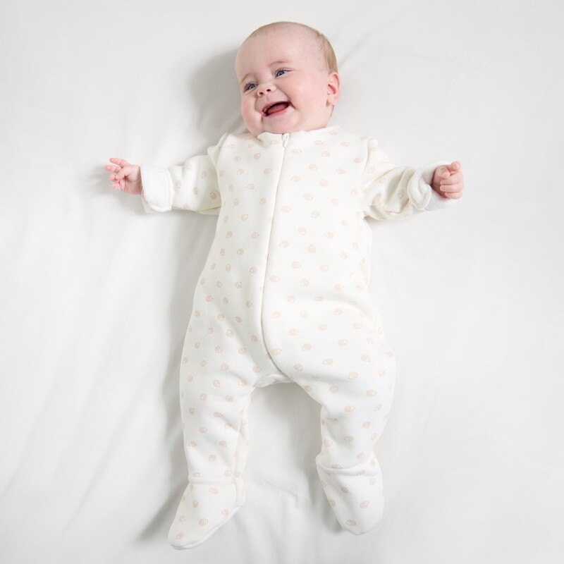 Surpyjama molleton hérisson blanc bébé mixte Blanc