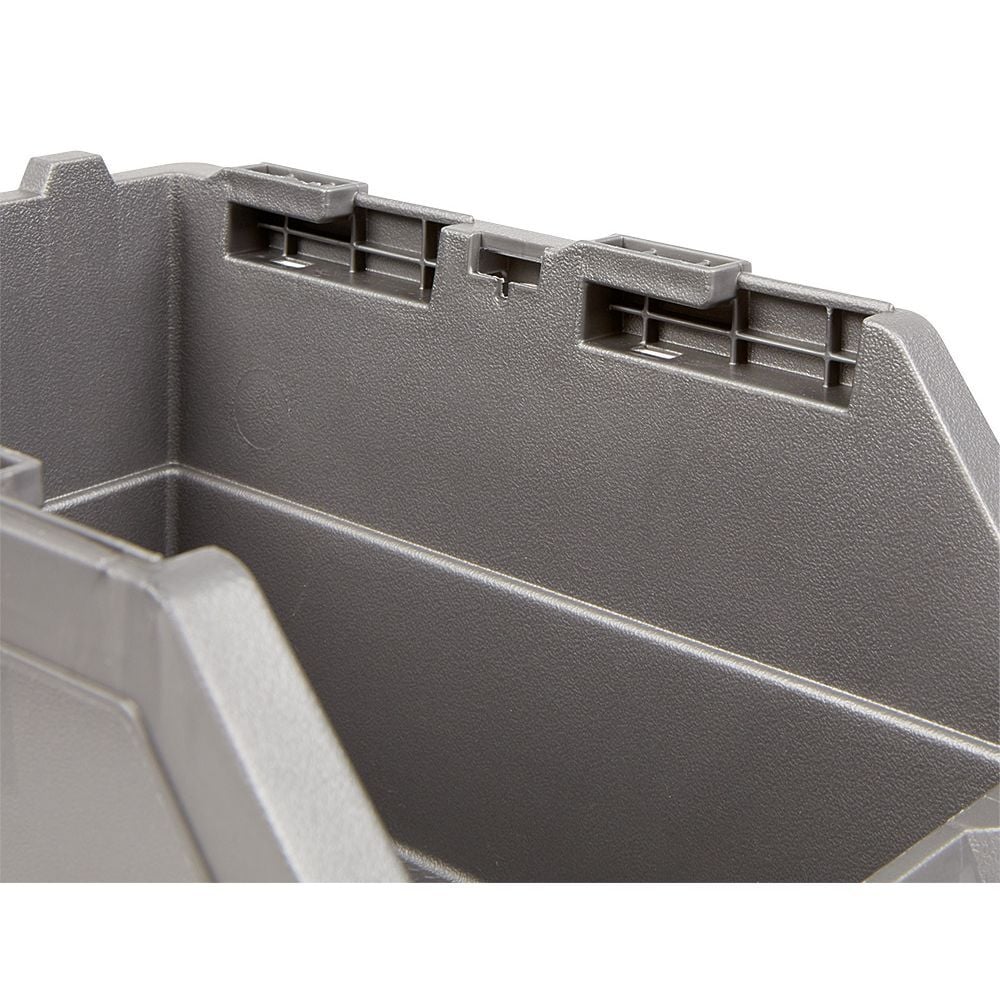 Casier de rangement superposable gris et rouge x4