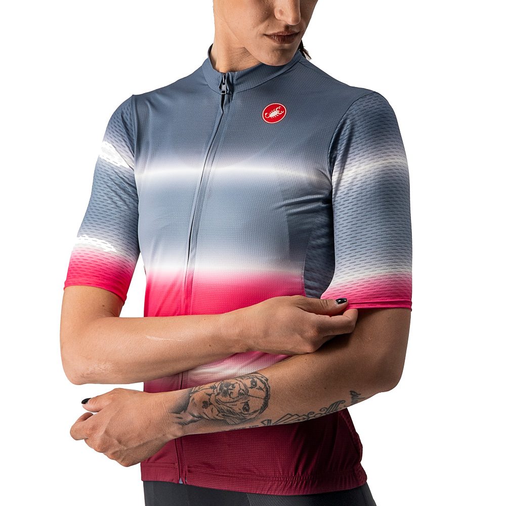 Castelli Dolce Radtrikot Damen light steel blue bordeaux