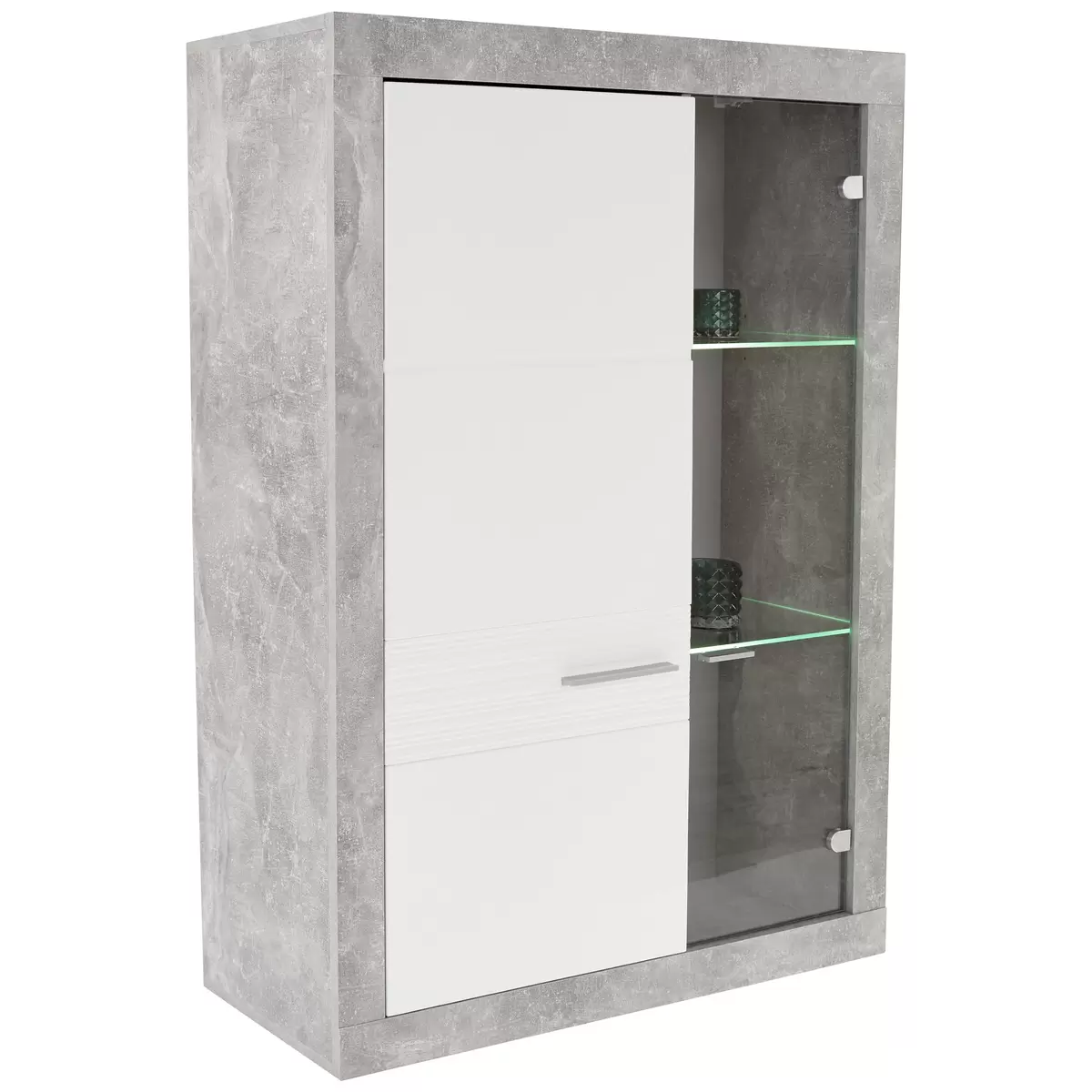 Vitrine Malta weiss,Betonoptik