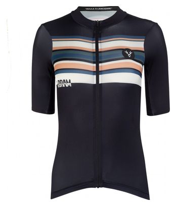 Maillot Manches Courtes Femme LeBram Arpettaz Bleu Coupe Ajustée