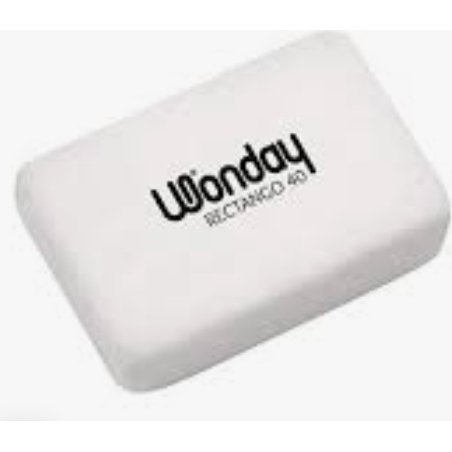 Gomme wonday rectangulaire rectango 40 coloris blanc     boite 40 unites