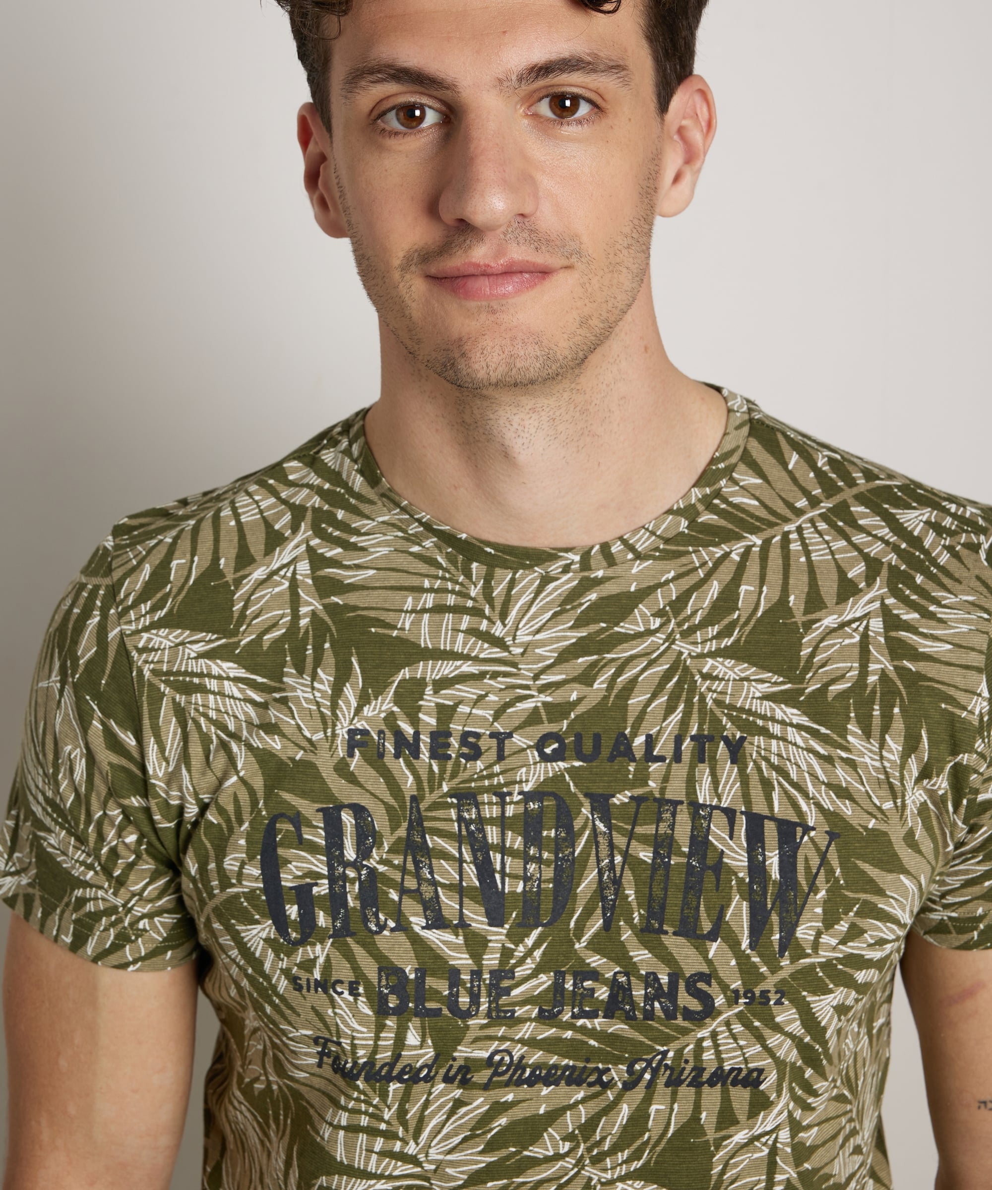 bladerprint t-shirt met tekstprint