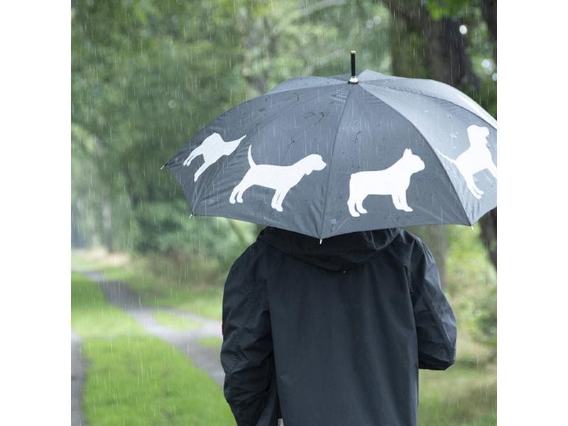 Esschert Design Schirm Reflektor Hunde Grau/Schwarz Reflektierender Regenschirm