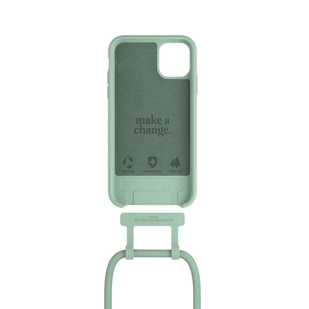 iPhone 11 / iPhone Xr Necklace ChangeCase Antimikrobielle Hülle Vegan Biologisch Abbaubar   Abnehmbare Handykette CHA017 Mint Green