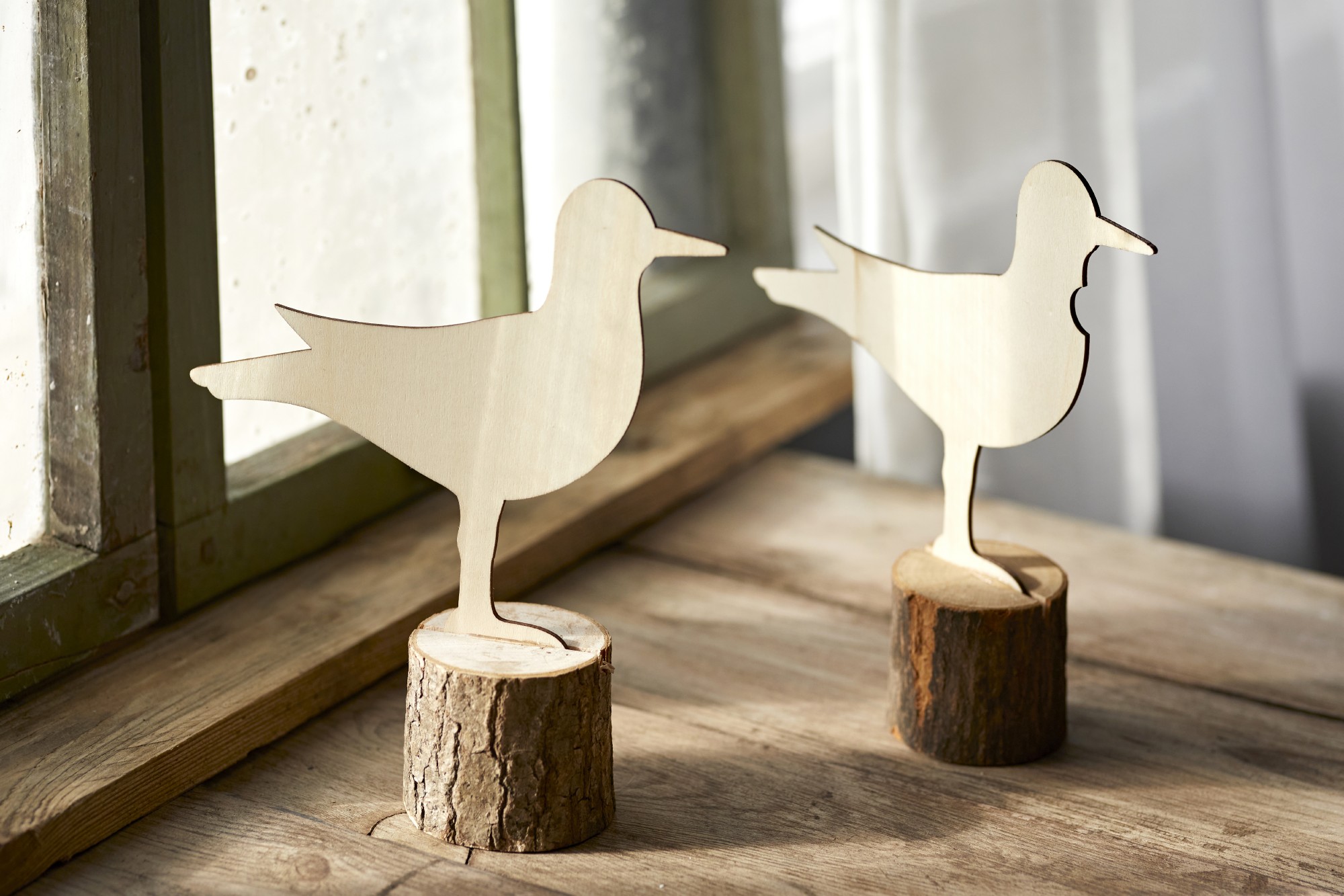 Holzfigur 'Vogel' stehend, natur, H 19 cm, B 19 cm, L 6 cm von fischer's lagerhaus