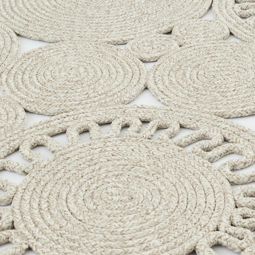 Tapis intérieur extérieur effet jute lima 4501 gris 150 x 150 cm