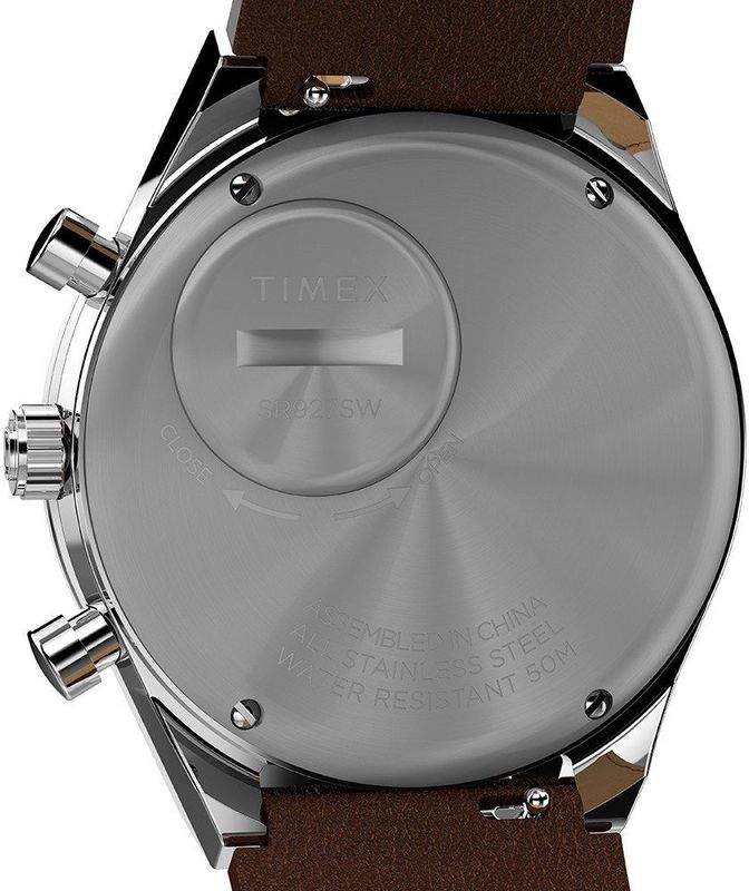 Timex - Q Timex - Chronograaf Horloge - Bruin - 40 mm - Waterdicht 5 bar