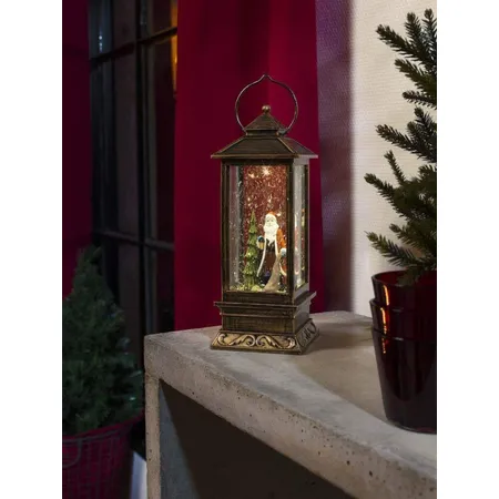 Konstsmide LED Schnee-Laterne mit Weihnachtsmann, wassergefüllt