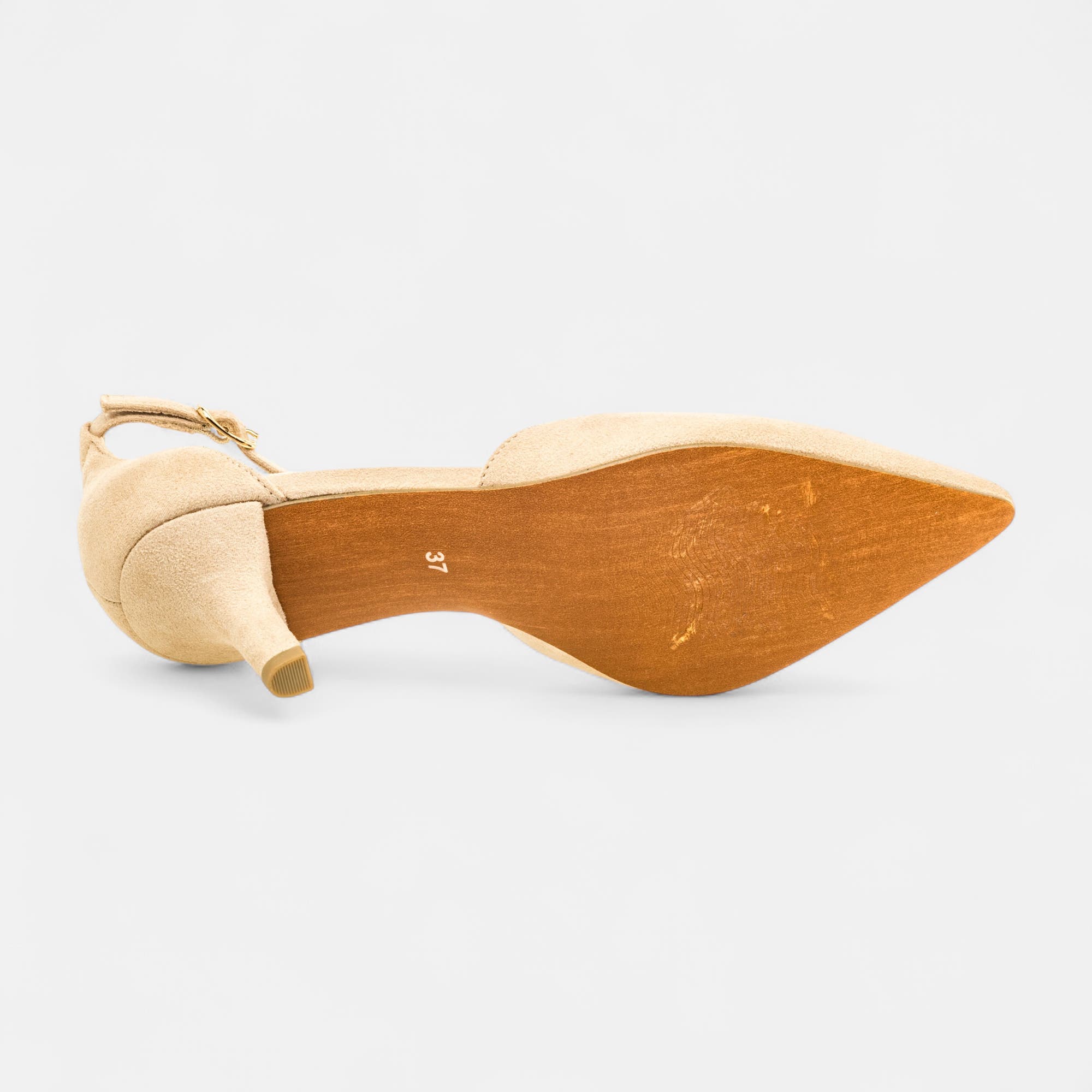 Escarpins quartiers ouverts à talon Femme beige