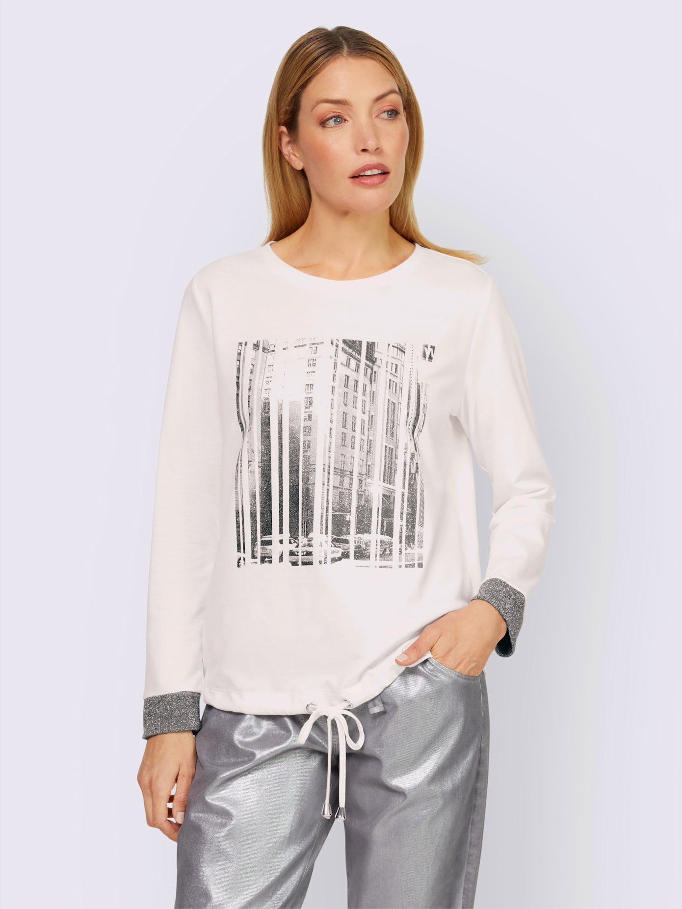 Sweat-shirt imprimé brillant
