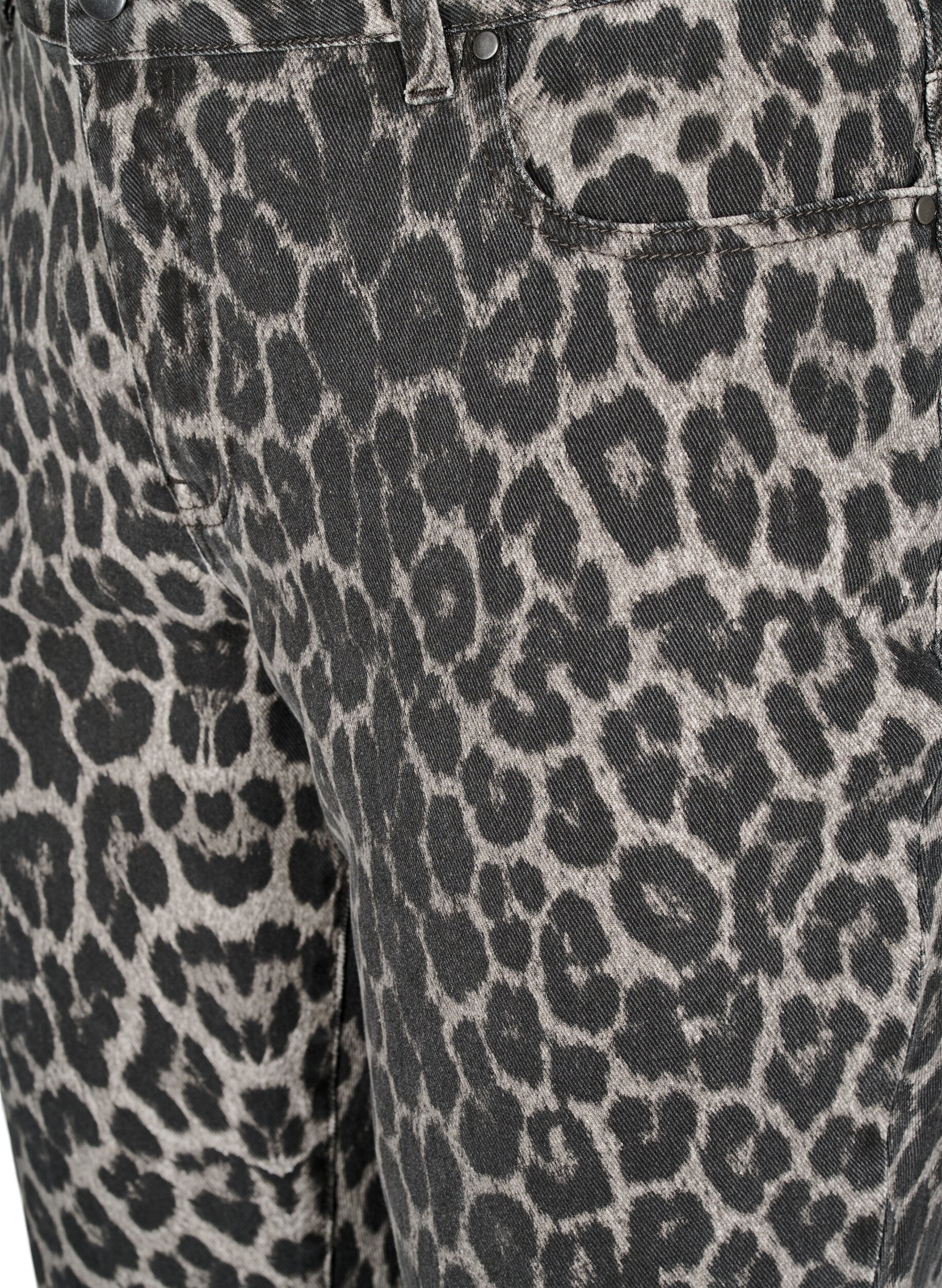 Emily jeans med leopardmønster