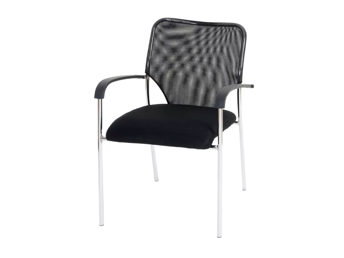 Chaise visiteur Tucson (lot de 2), siège noir, dossier noir