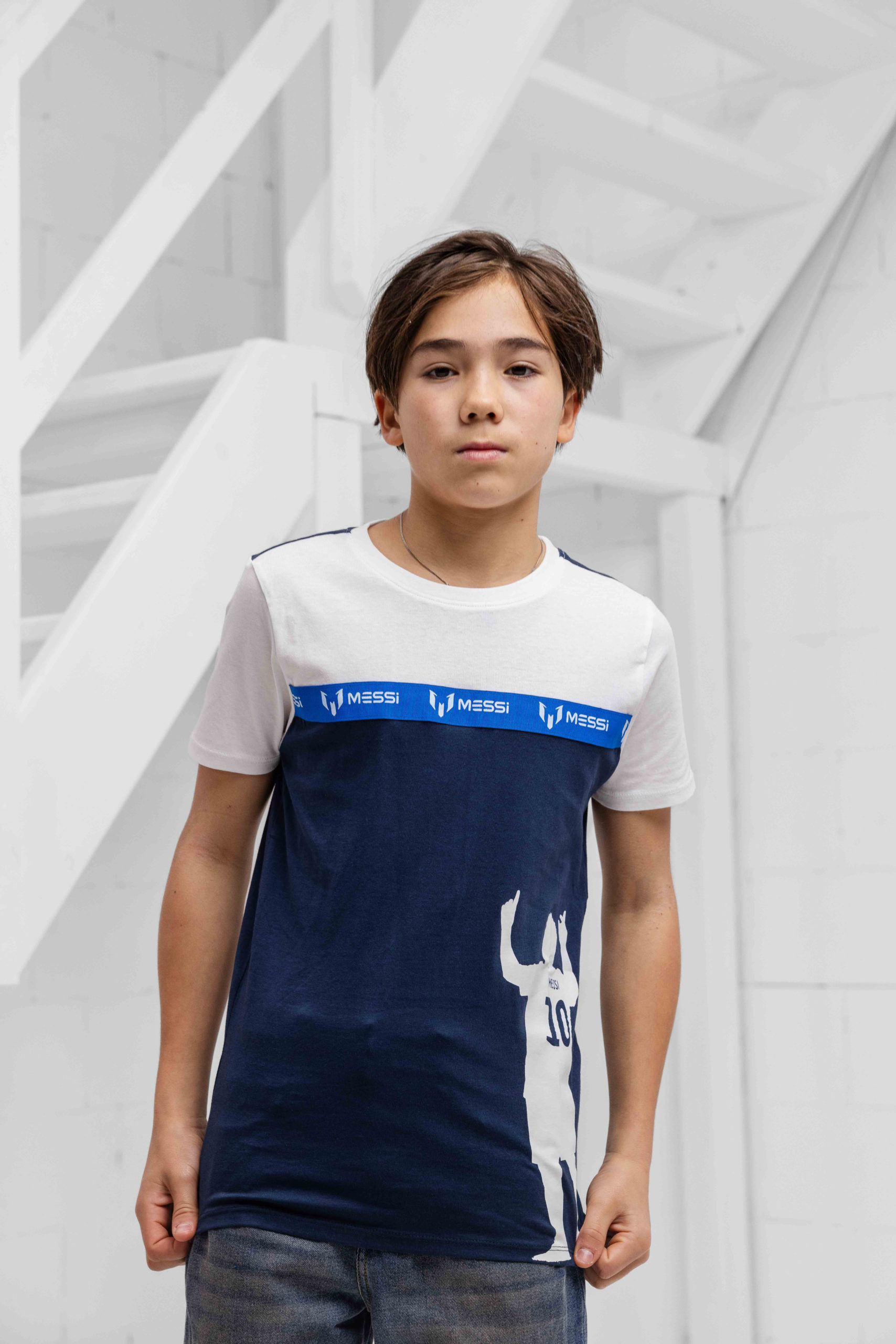 Vingino X Messi Silhouette T-Shirt Kids Donkerblauw