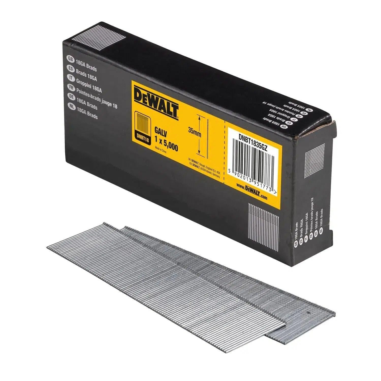DeWALT DNBT1835GZ 1.25x35mm VE=5000 18 Gauge GAL Spijkers
