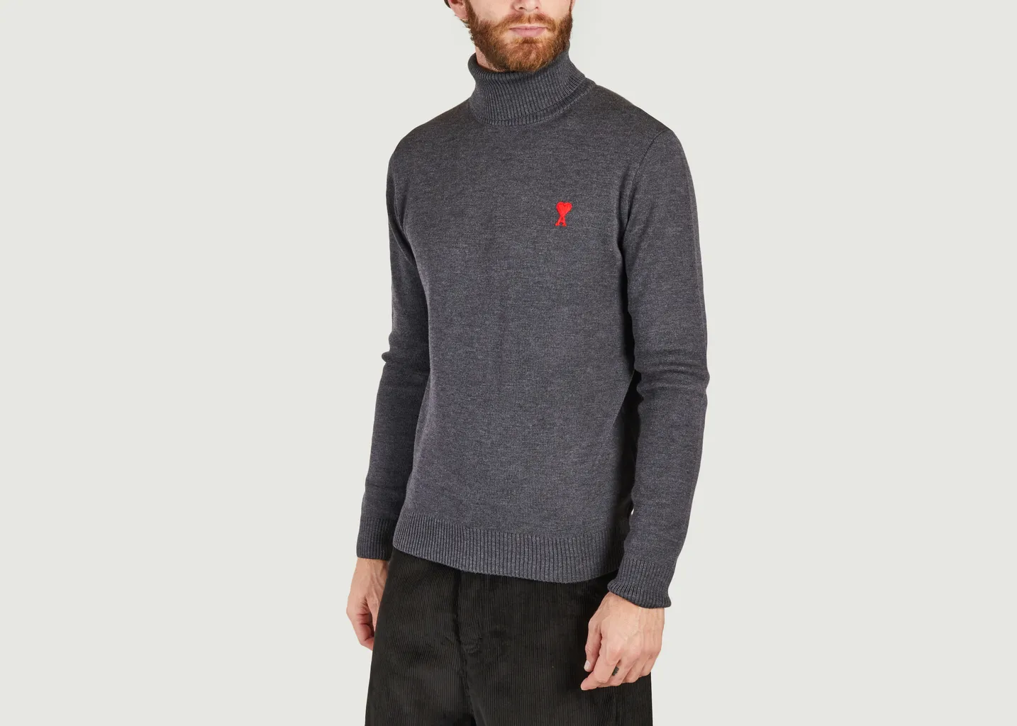 Pull Col Roule Broderie ADC AMI Paris