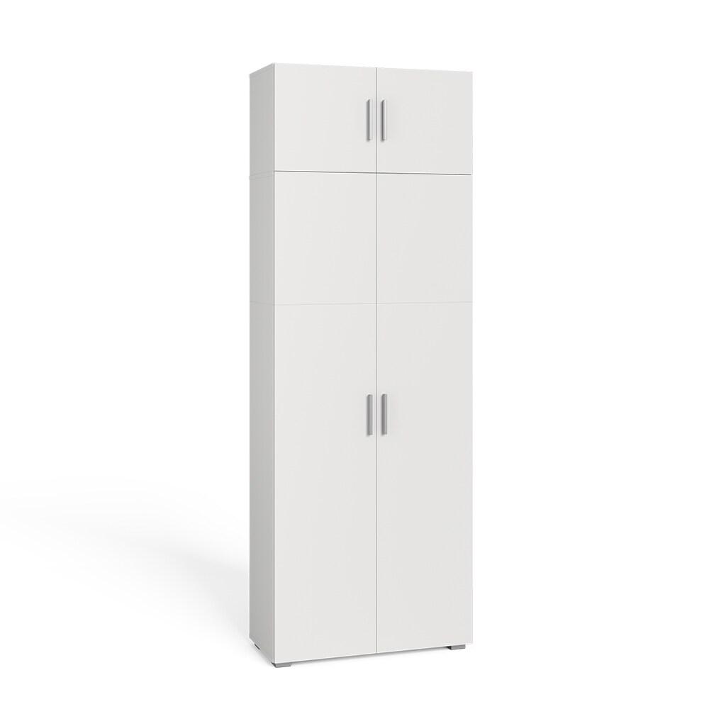 Vicco Universalschrank Mehrzweckschrank Büroschrank Ingo Weiß 2 Türen Aufsatz