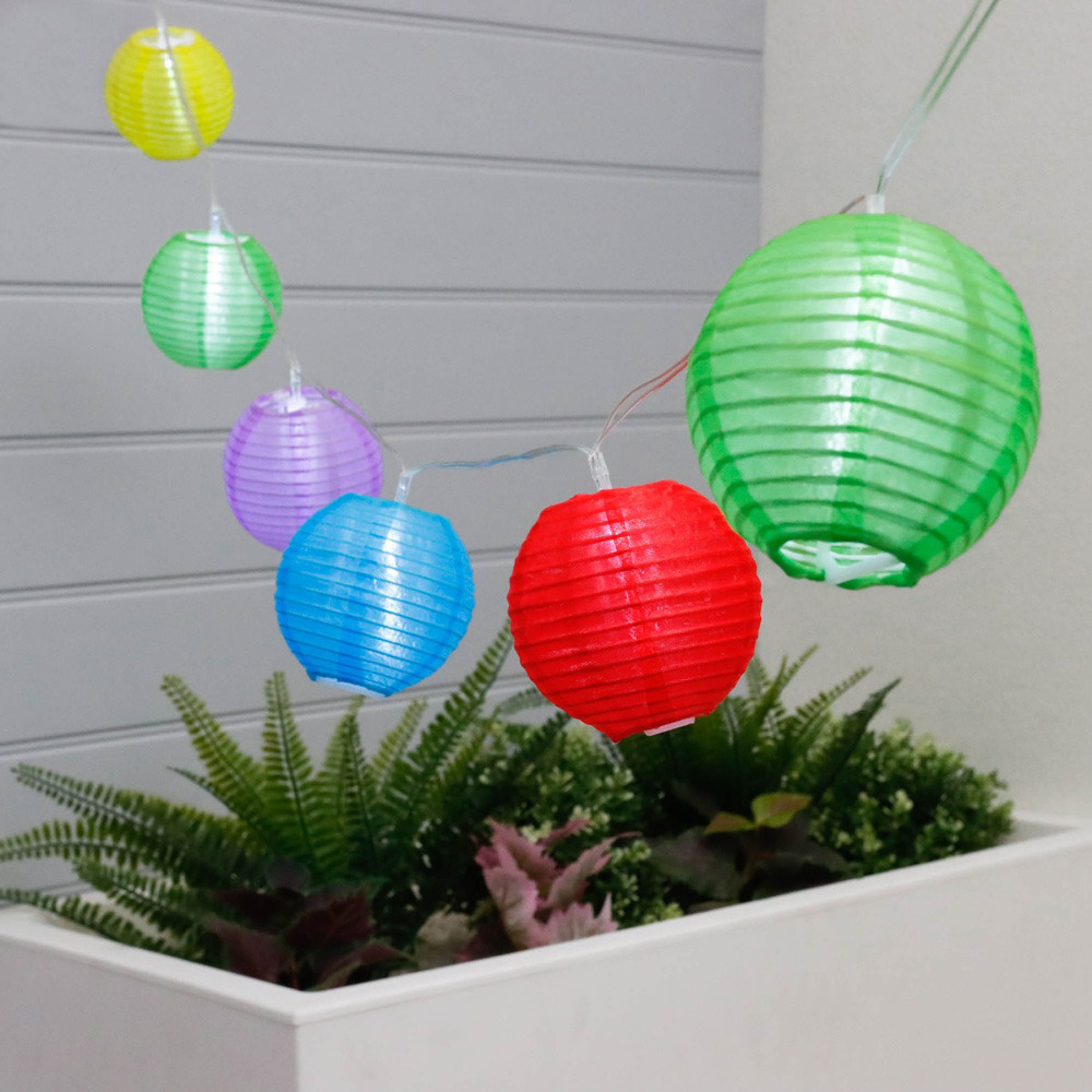 Cordon de lampe - lanterne led - 10 lumières - énergie solaire