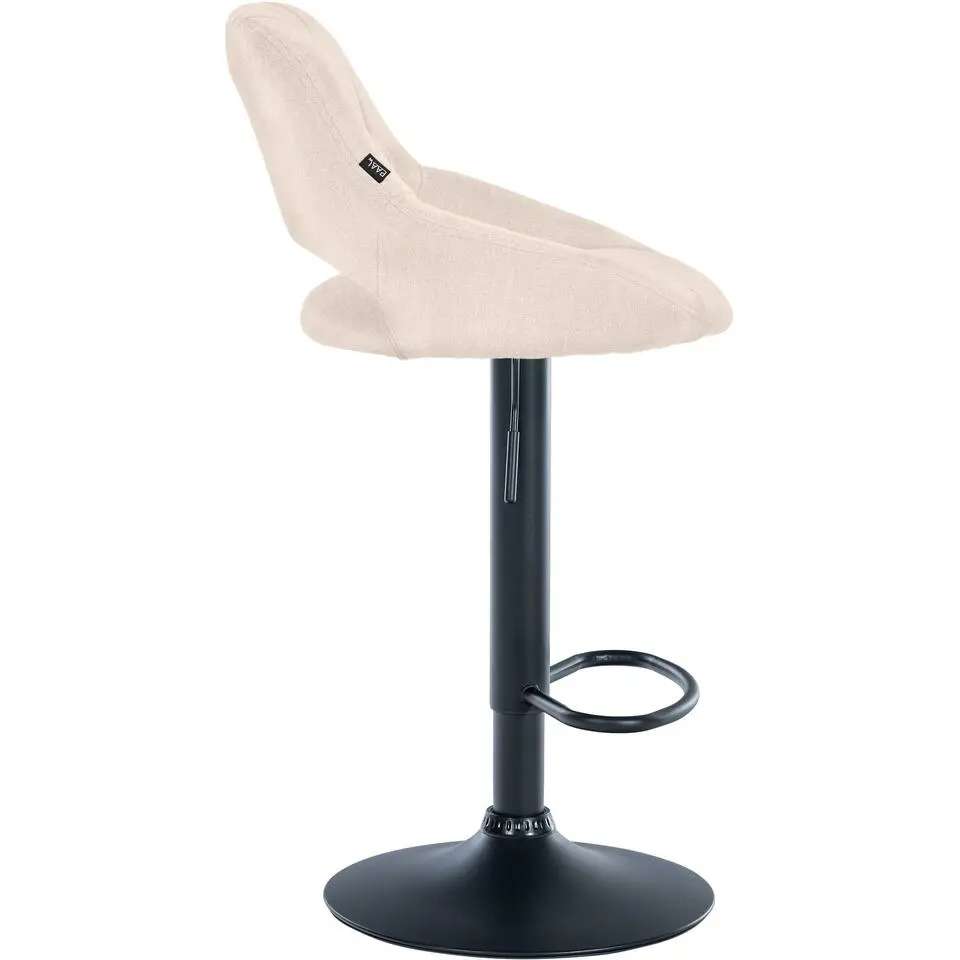 CLP Barkruk Milet zwart Frame - Stof - creme